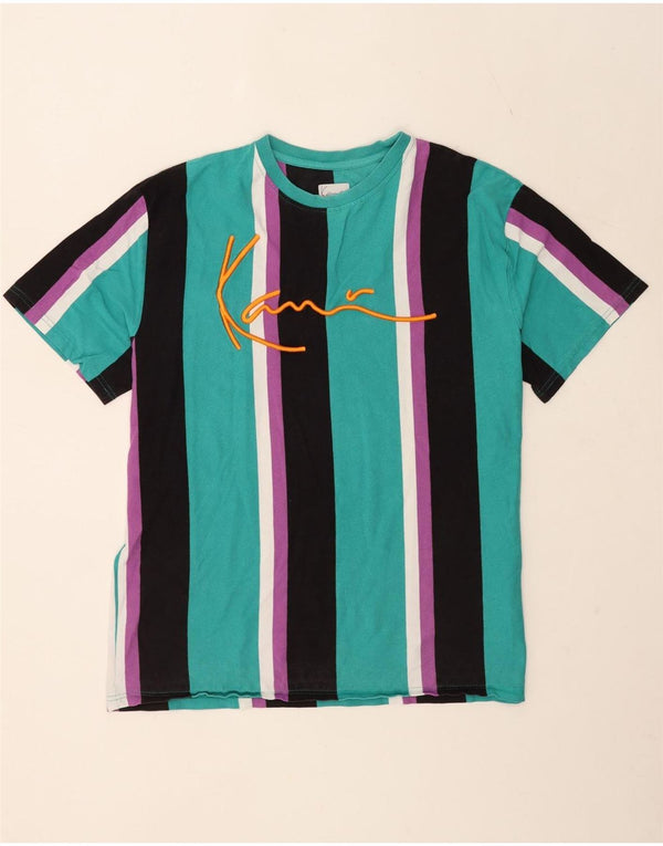 Karl Kani Herre grafisk T-shirt Top XL Flerfarvet stribet bomuld