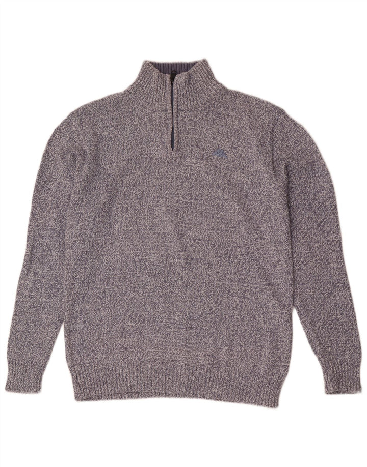 Kappa Herre Zip Neck Jumper Sweater XL Blå Flecked
