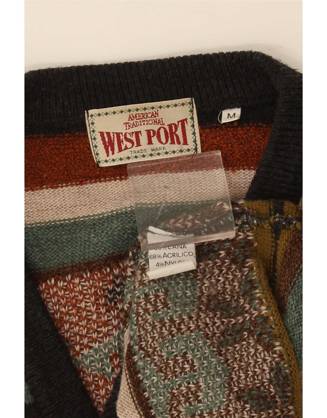 West Port Herre ærmeløs cardigan sweater Medium Flerfarvet Stribet