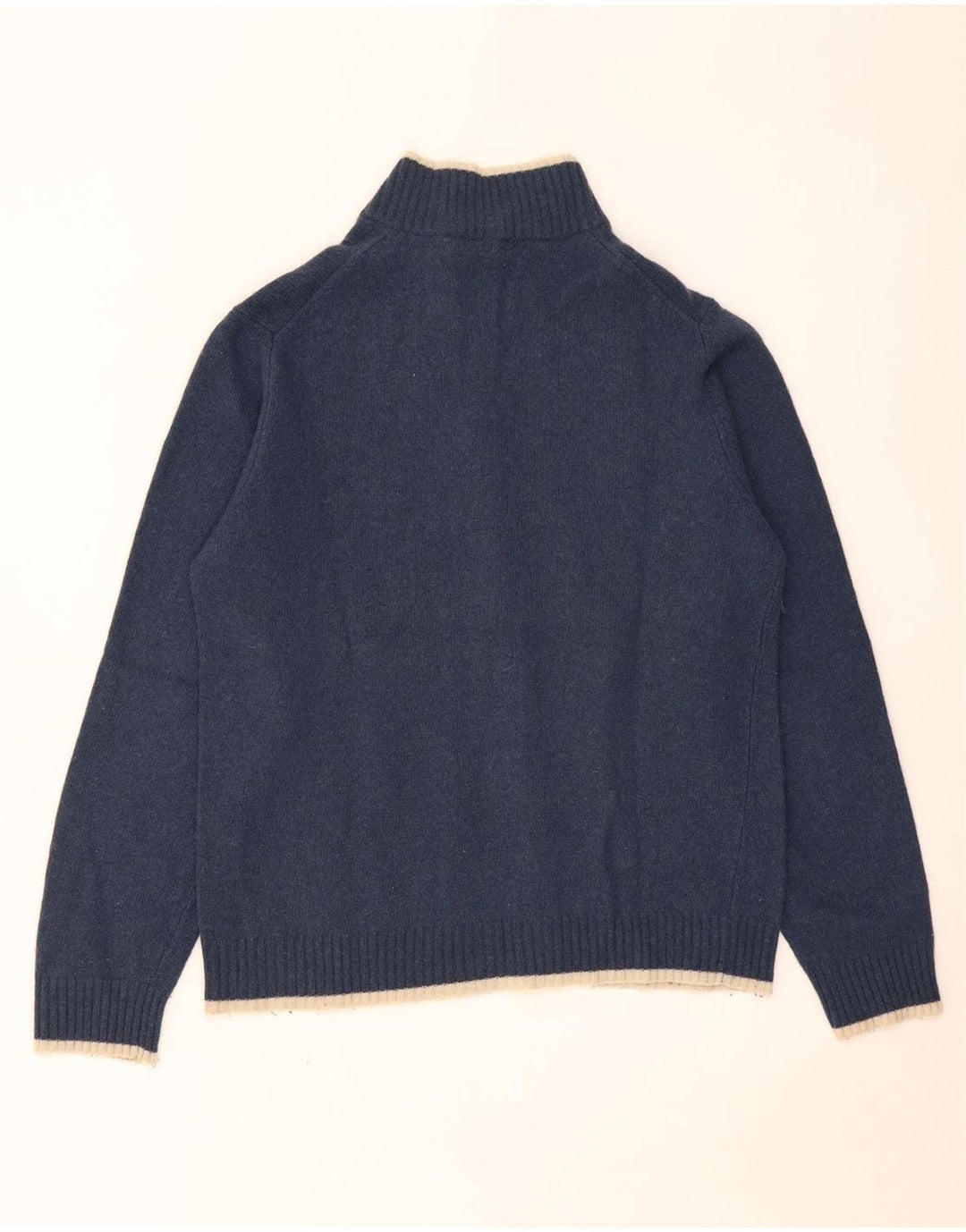 Sergio Tacchini Dame Cardigan Sweater UK 16 Large Navy Blue Lammeuld