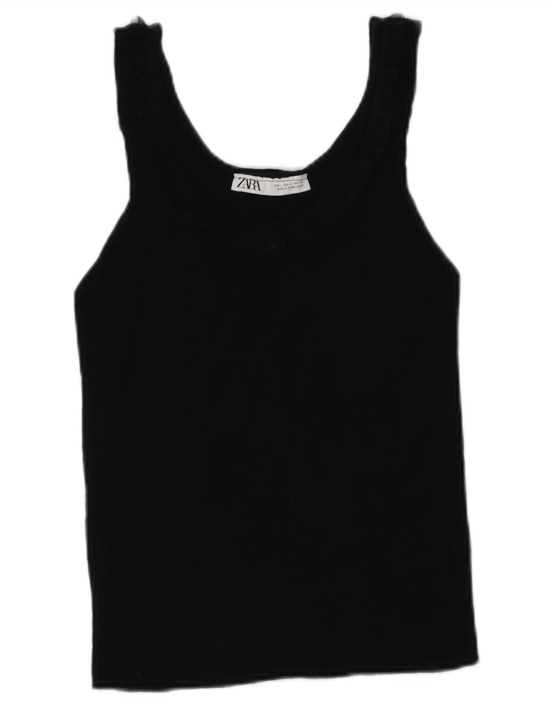 Zara Dame Vest Top UK 16 Large Black Modal