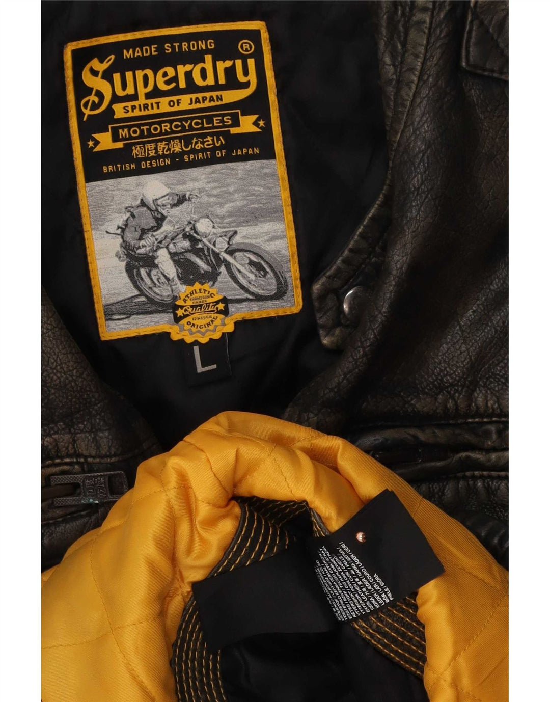 Superdry Herre Motorstyle Læderjakke UK 40 Stor Brun