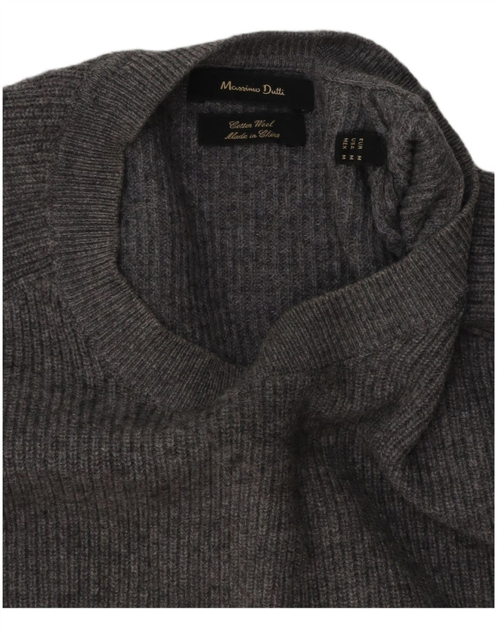 Massimo Dutti Herre Crew Neck Jumper Sweater Medium Grey Bomuld