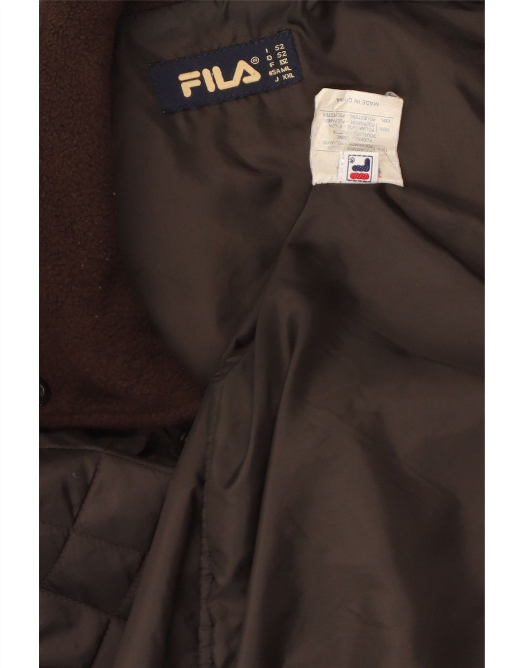 FILA Herre Quiltet Jakke IT 52 2XL Brun Polyamid