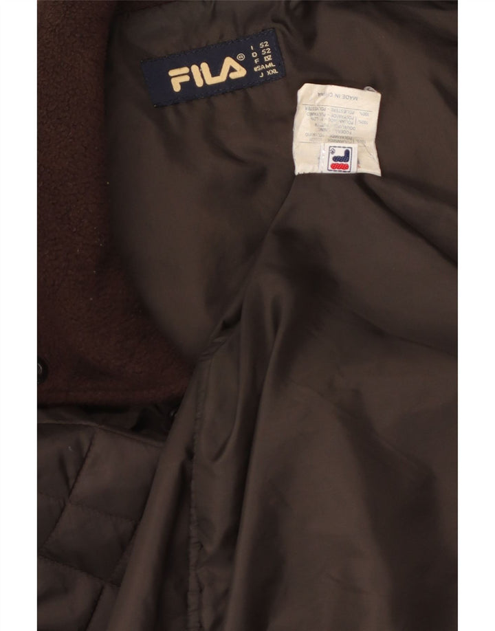 FILA Herre Quiltet Jakke IT 52 2XL Brun Polyamid
