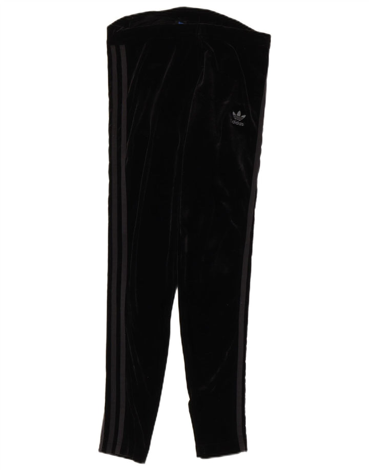 Adidas Dame Velour Leggings UK 12 Medium Sort Polyester