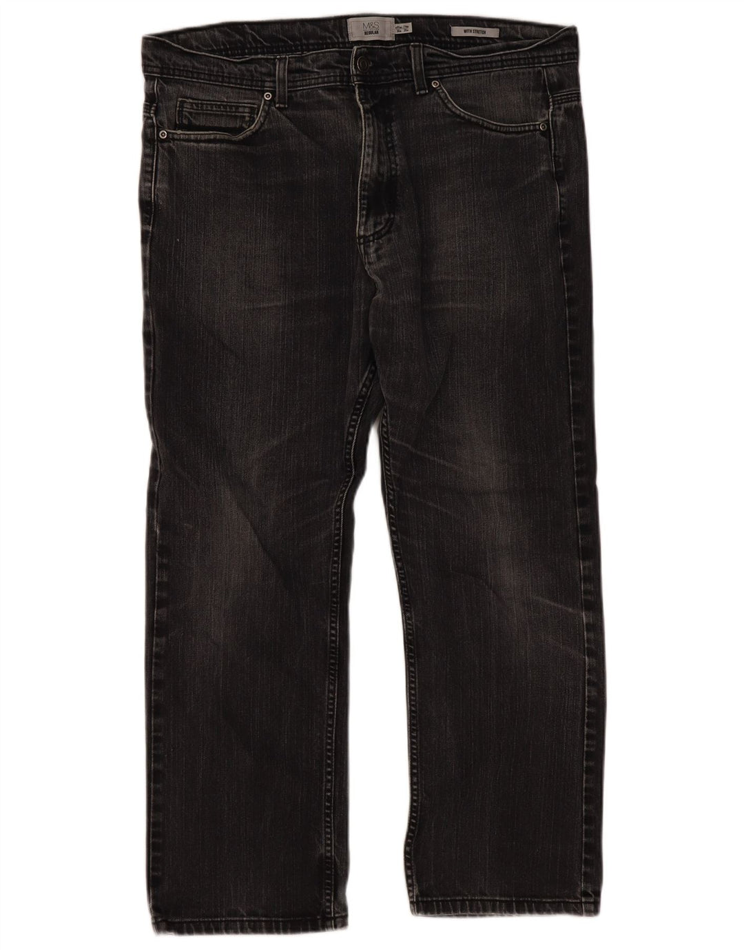 Marks & Spencer Herre Regular Straight Jeans W36 L29 Grå