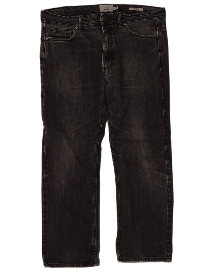 Marks & Spencer Herre Regular Straight Jeans W36 L29 Grå