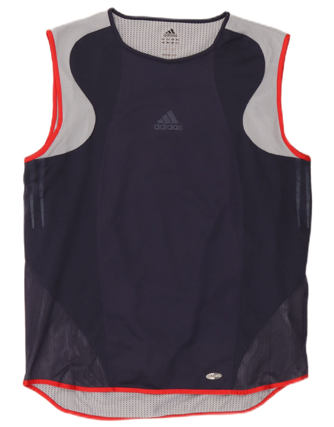 Adidas Herre Climacool Vest Top Large Navy Blue Colourblock Polyester