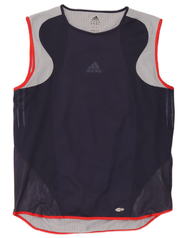 Adidas Herre Climacool Vest Top Large Navy Blue Colourblock Polyester