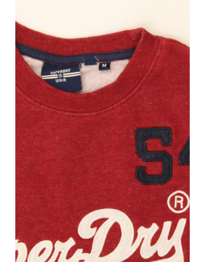 SUPERDRY Mens Graphic Sweatshirt Jumper Medium Red Cotton Vintage Superdry and Second-Hand Superdry from Messina Hembry 