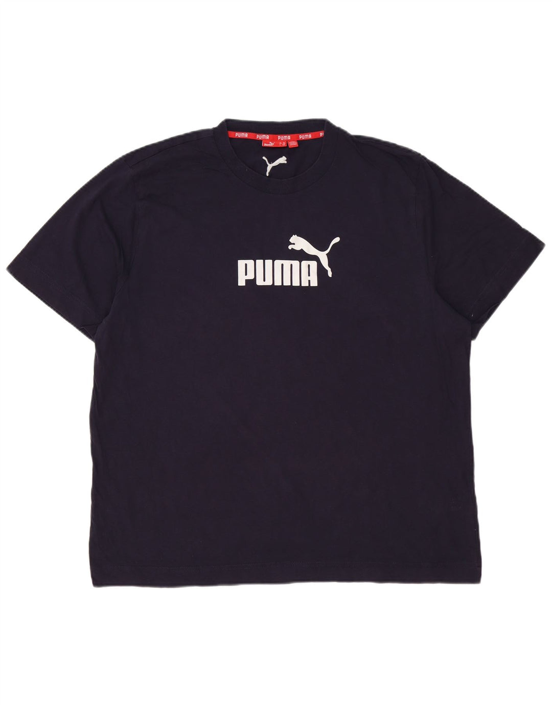 PUMA Mens Graphic T-Shirt Top 2XL Navy Blue Cotton