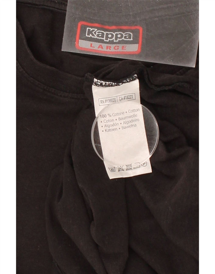 KAPPA Womens T-Shirt Top UK 16 Large Black Cotton Vintage Kappa and Second-Hand Kappa from Messina Hembry 