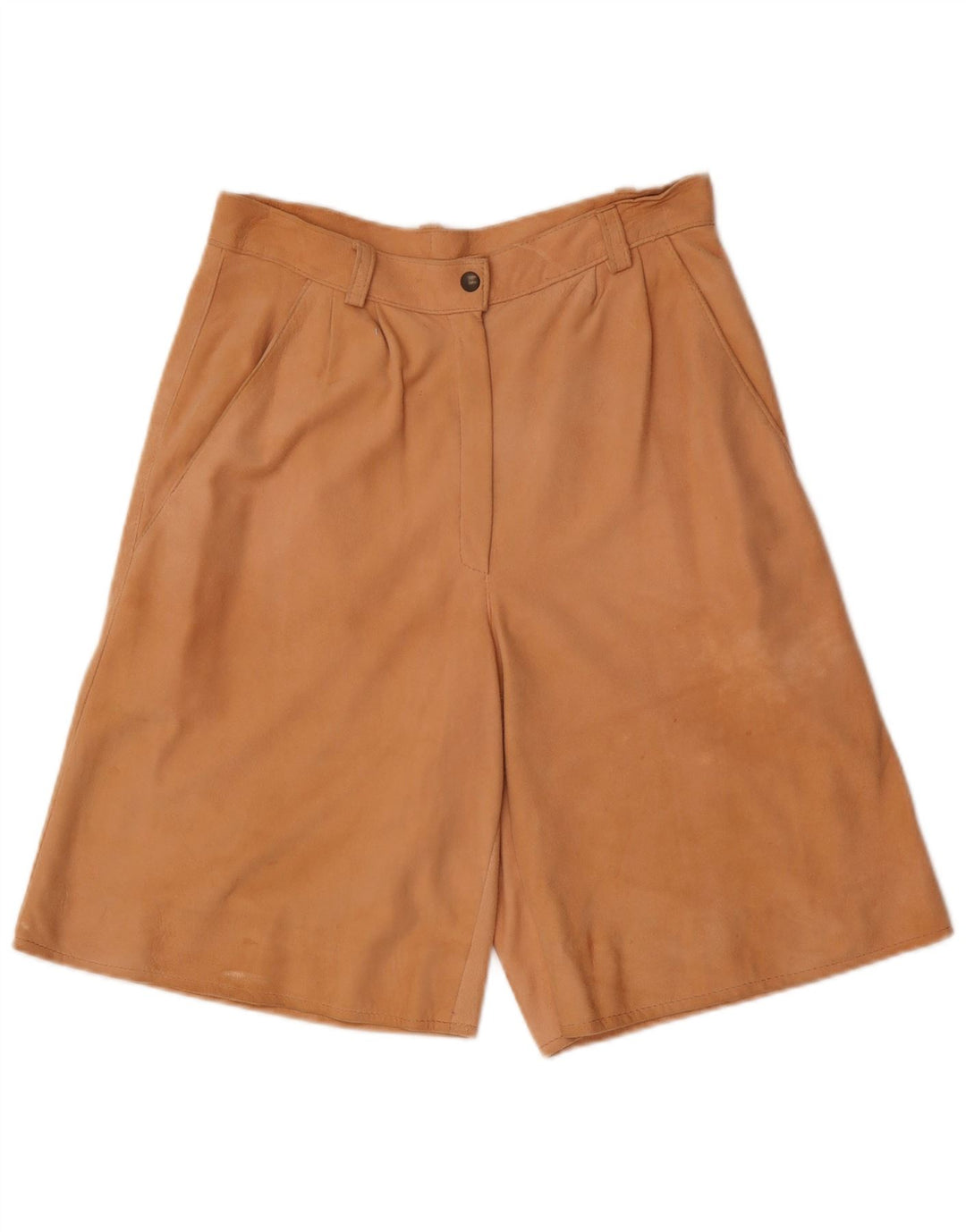 Vintage kvinders højtaljede ruskindsbermudashorts W28 medium brun