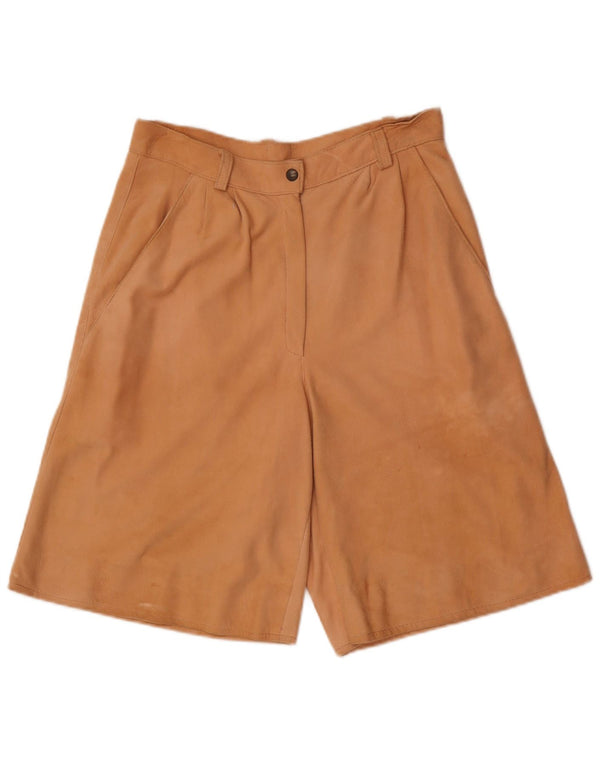 Vintage kvinders højtaljede ruskindsbermudashorts W28 medium brun