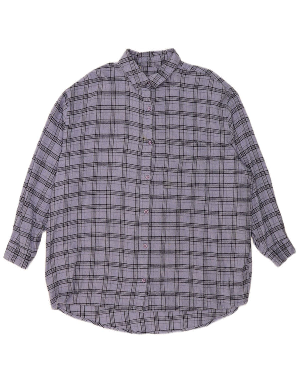 Jack Wills Dame Oversized skjortekjole UK 12 Mellem blå ternet bomuld