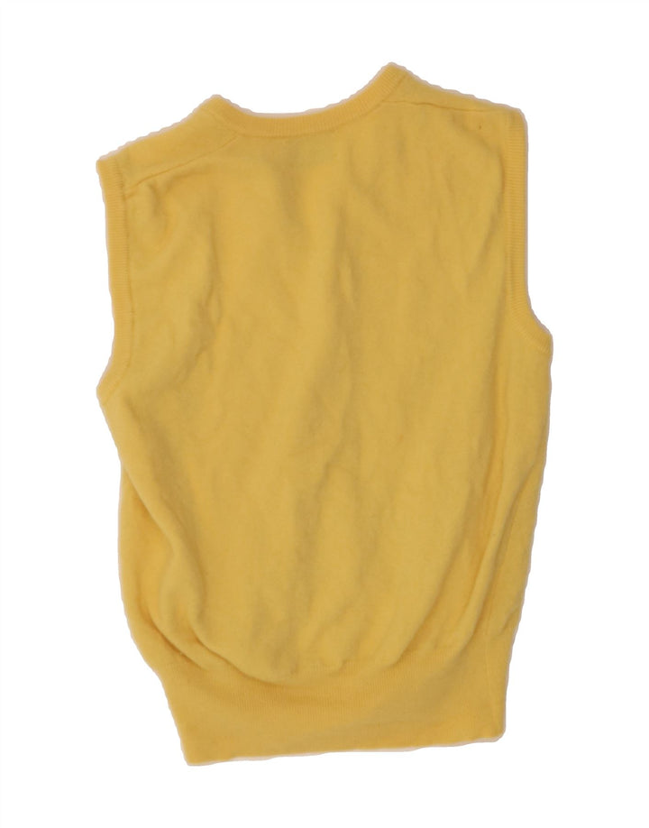BENETTON Mens Vest Tank Top IT 48 Medium Yellow Wool Vintage Benetton and Second-Hand Benetton from Messina Hembry 