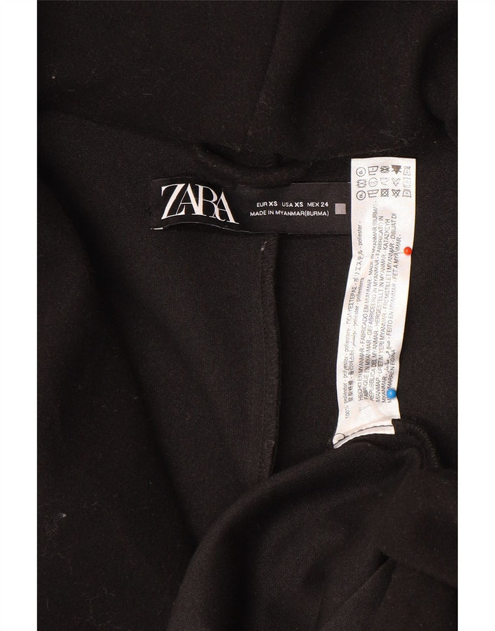 Zara oversize overfrakke med hætte til kvinder DK 6 XS sort polyester