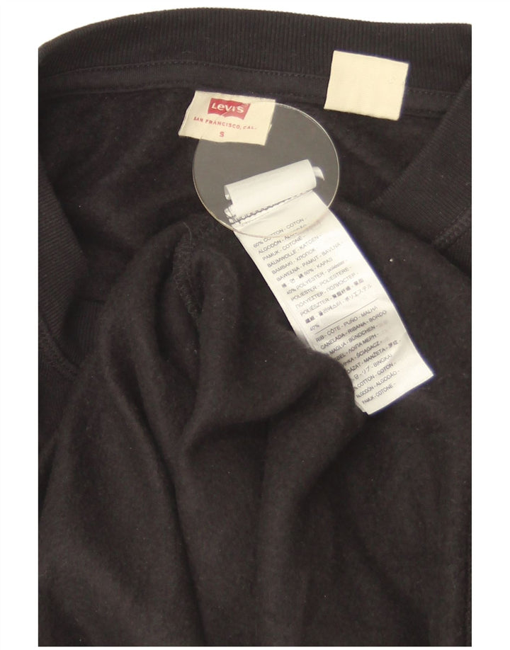 Levi's Dame Oversized Sweatshirt Jumper UK 10 Small Black Bomuld