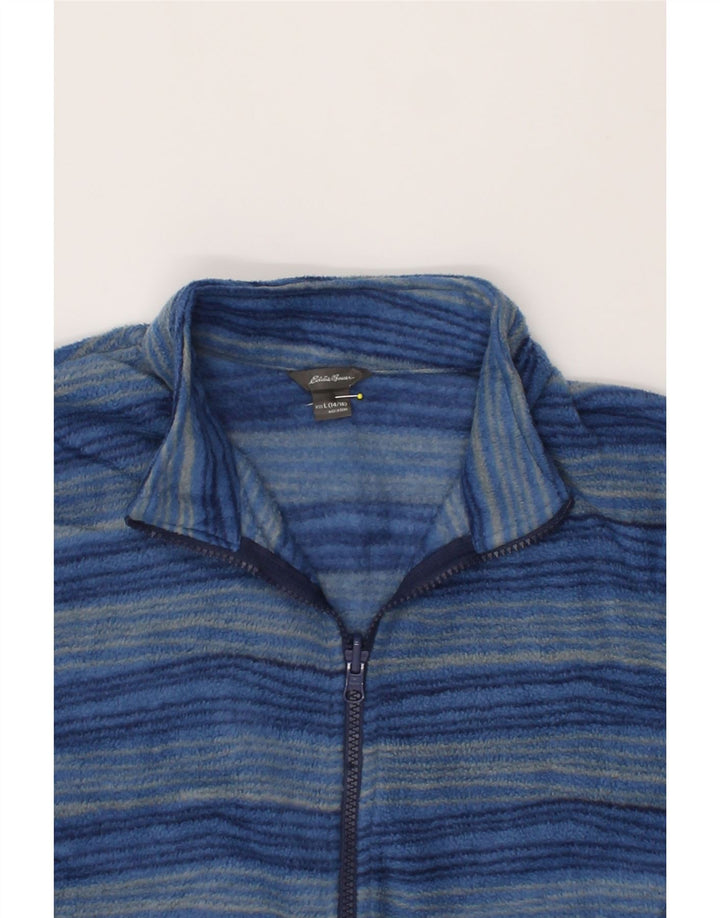 EDDIE BAUER Boys Fleece Jacket 14-15 Years Large Blue Striped Polyester Vintage Eddie Bauer and Second-Hand Eddie Bauer from Messina Hembry 