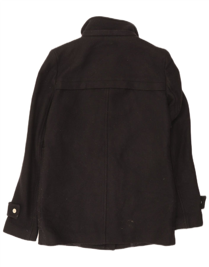 Zara Dame Overfrakke UK 10 Lille Sort Polyester