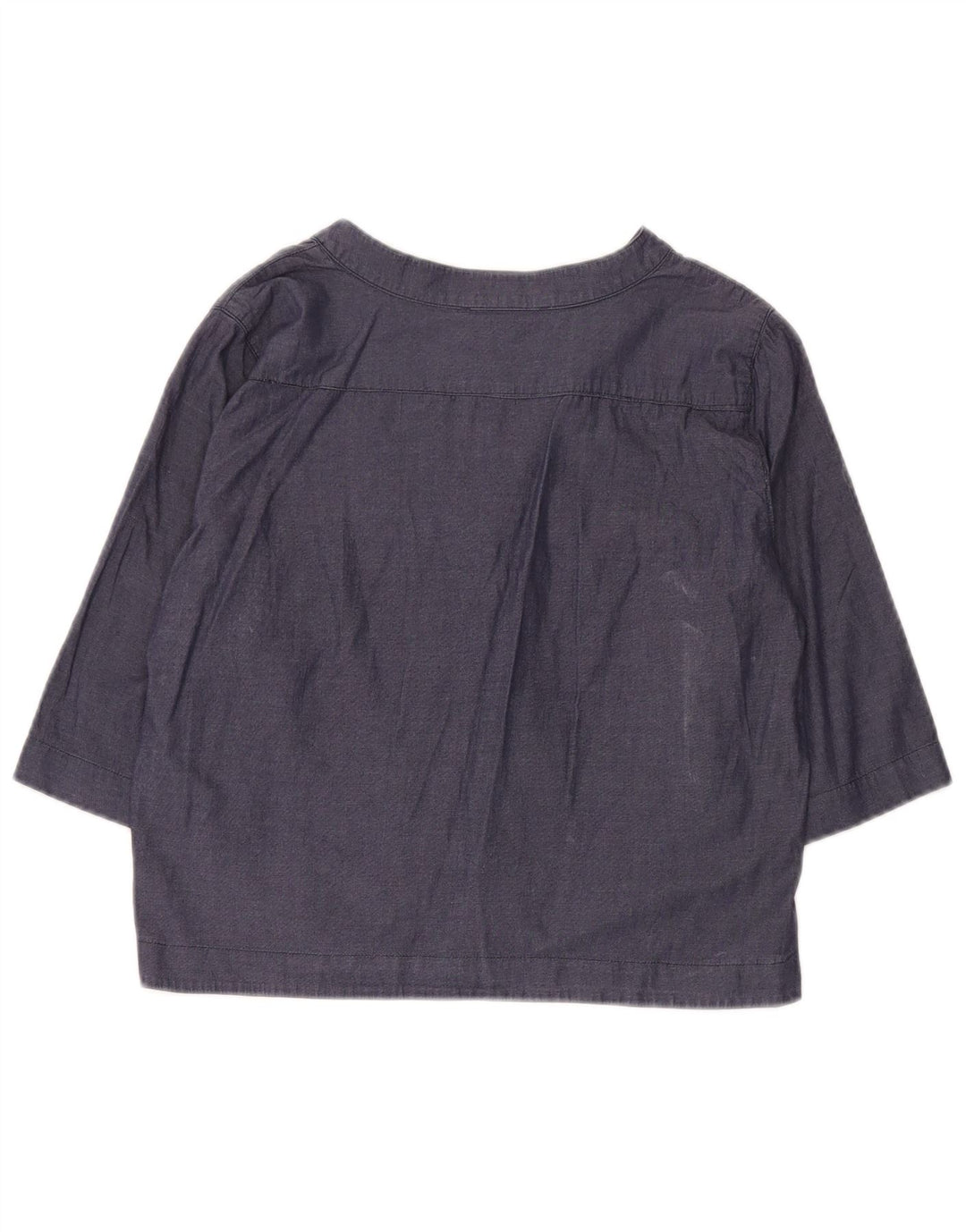 Marella Womens Crop 3/4-ærmet Pullover Shirt UK 10 Small Navy Blue