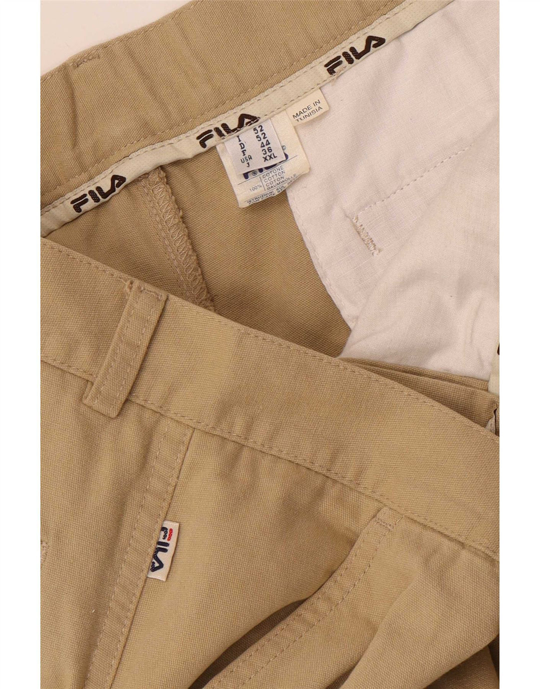 Fila Herre Straight Cargo Bukser W36 L30 Beige Bomuld