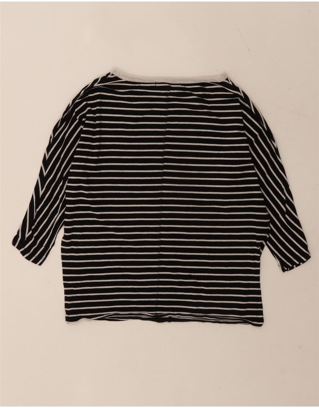 Ralph Lauren Dame Oversized Top 3/4 ærmer UK 10 Lille sort stribet