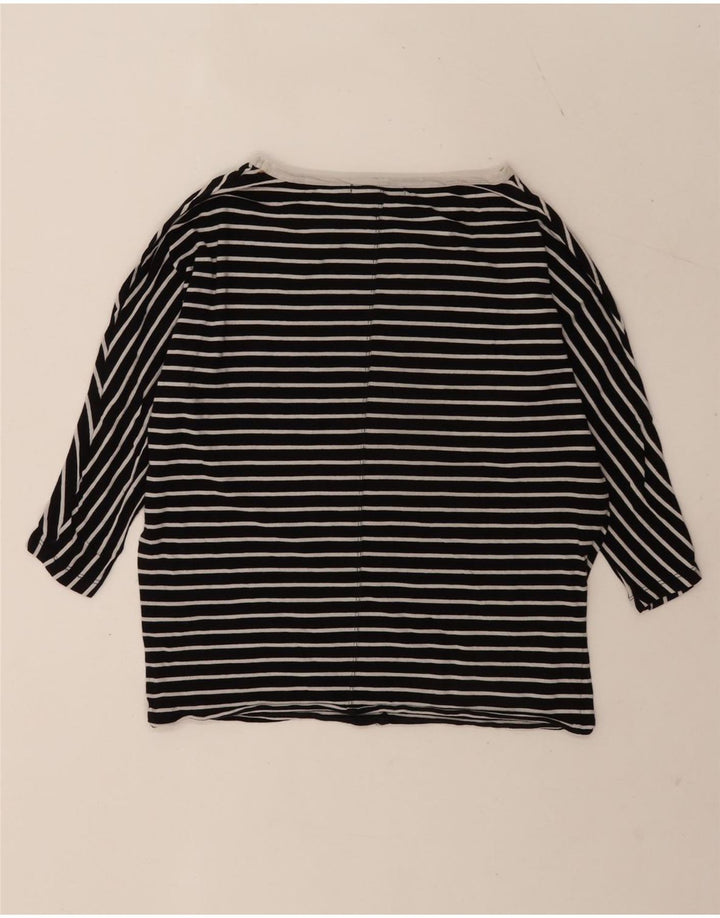 Ralph Lauren Dame Oversized Top 3/4 ærmer UK 10 Lille sort stribet