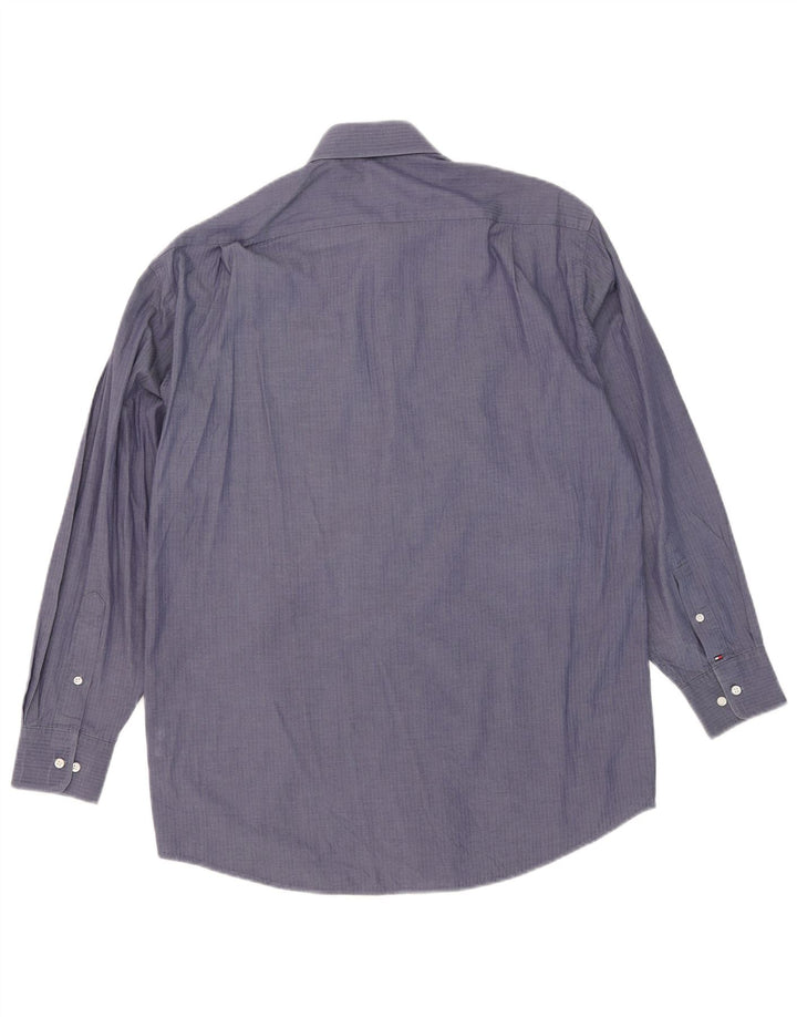 Tommy Hilfiger Herreskjorte Størrelse 15 1/2 Medium Navy Blue Herringbone
