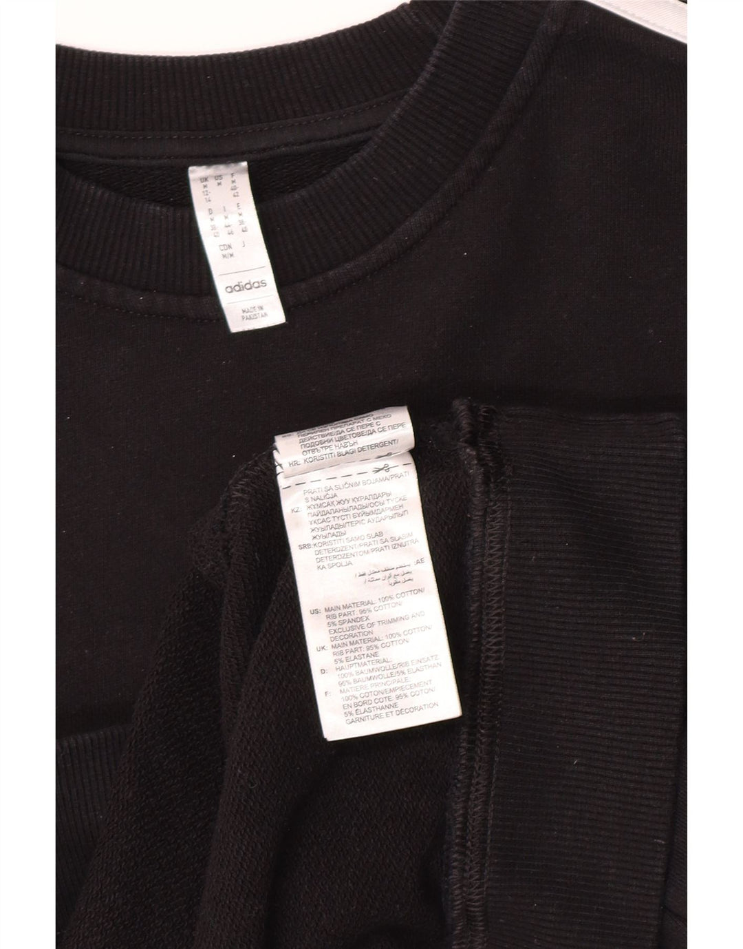 Adidas Dame Sweatshirt Jumper UK 12/14 Medium Sort Bomuld