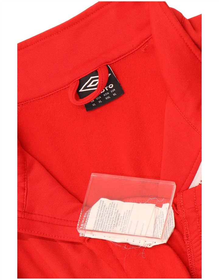 Umbro Herre Zip Neck Sweatshirt Jumper XL Rød Polyester