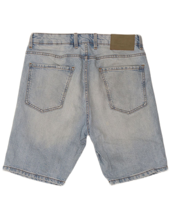 Zara Herre Denim Shorts EU 42 Large W32 Blå Bomuld