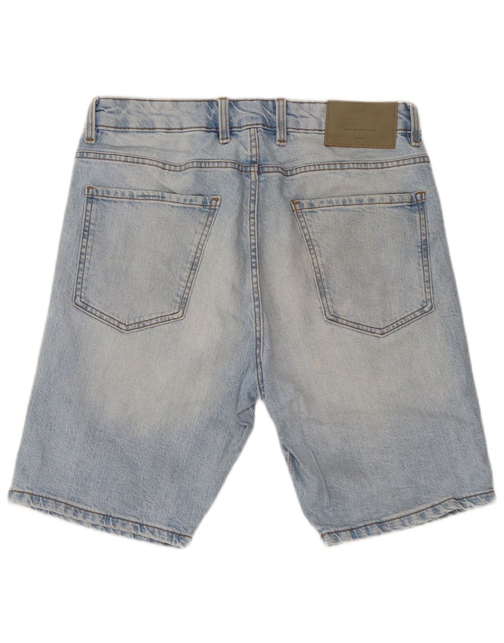 Zara Herre Denim Shorts EU 42 Large W32 Blå Bomuld