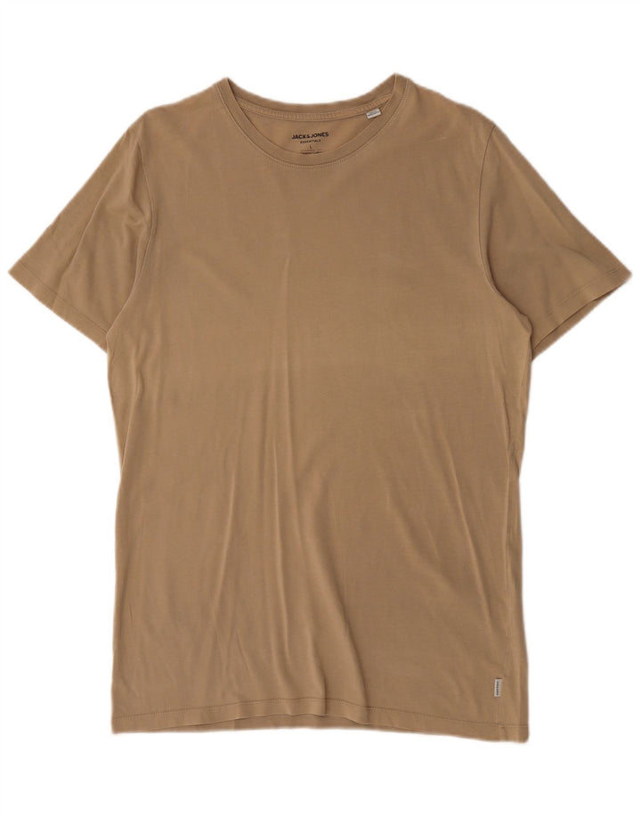 Jack & Jones Herre T-Shirt Top Stor Beige Bomuld