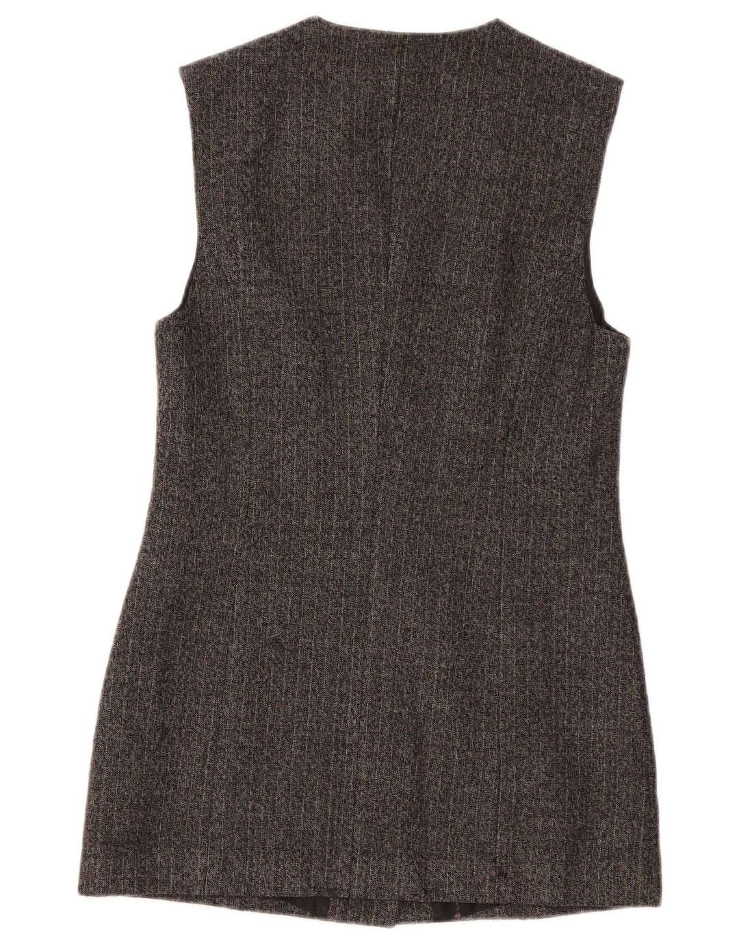 BENETTON Dame Longline Blazer Jacket UK 10 Small Grey Pinstripe