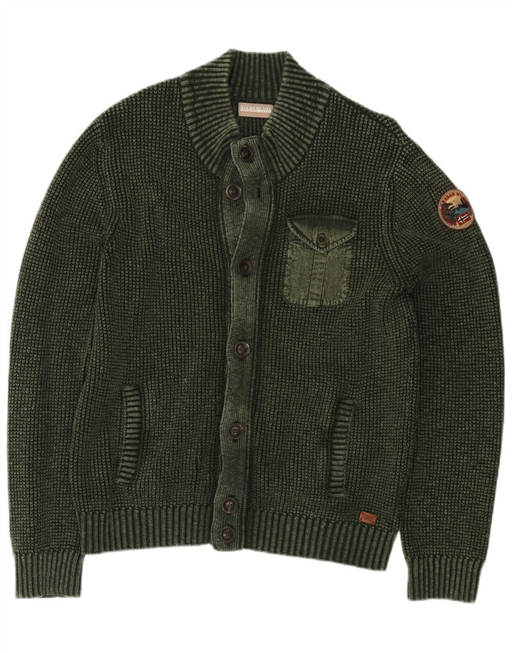Napapijri Herre Geographic Cardigan Sweater Medium Green
