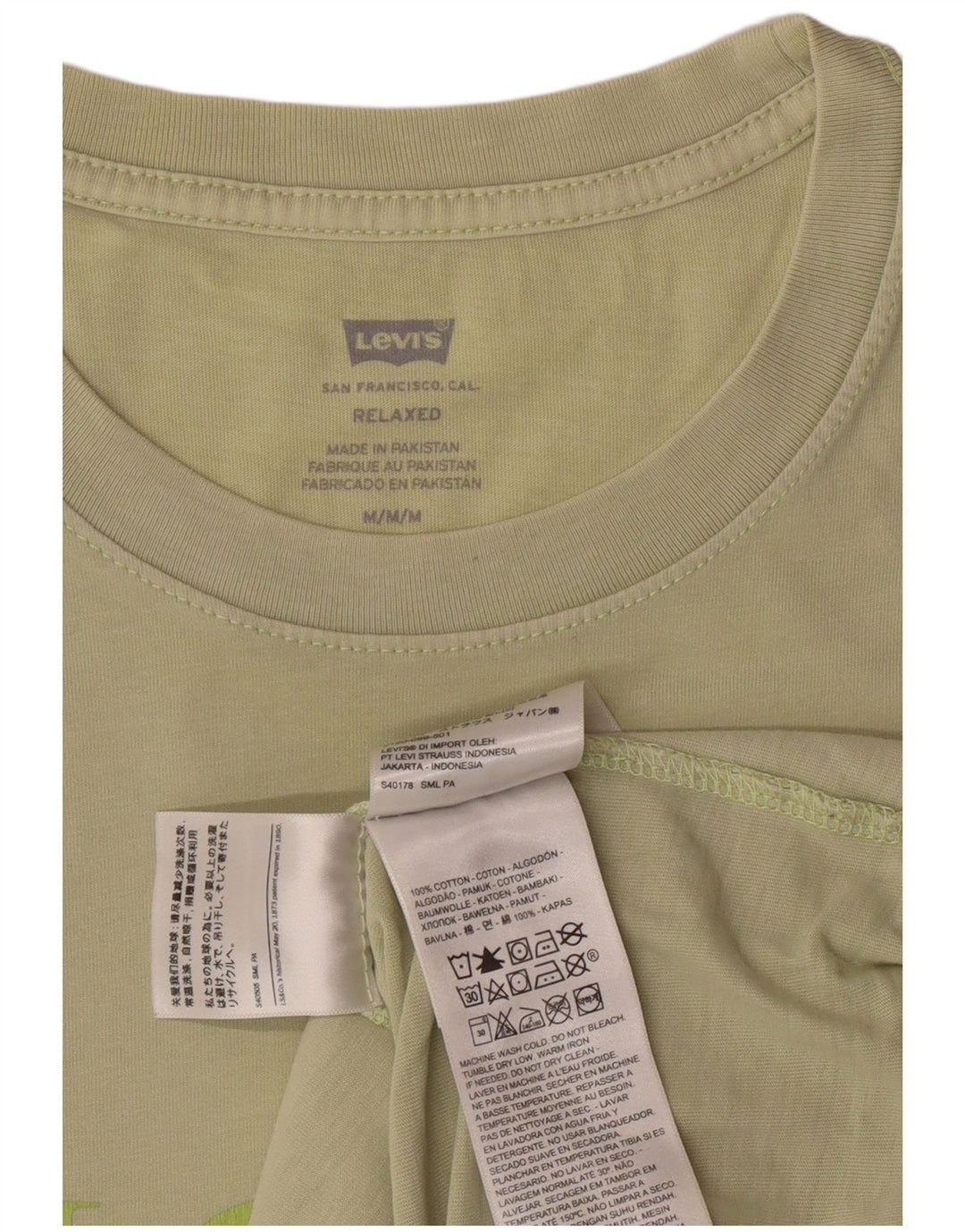 Levi's Herre Relaxed Fit Grafisk T-Shirt Top Medium Khaki Bomuld