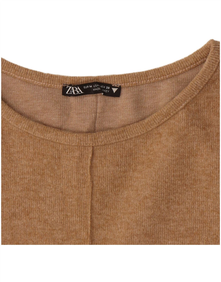 Zara T-shirtkjole til kvinder UK 12 Medium Beige