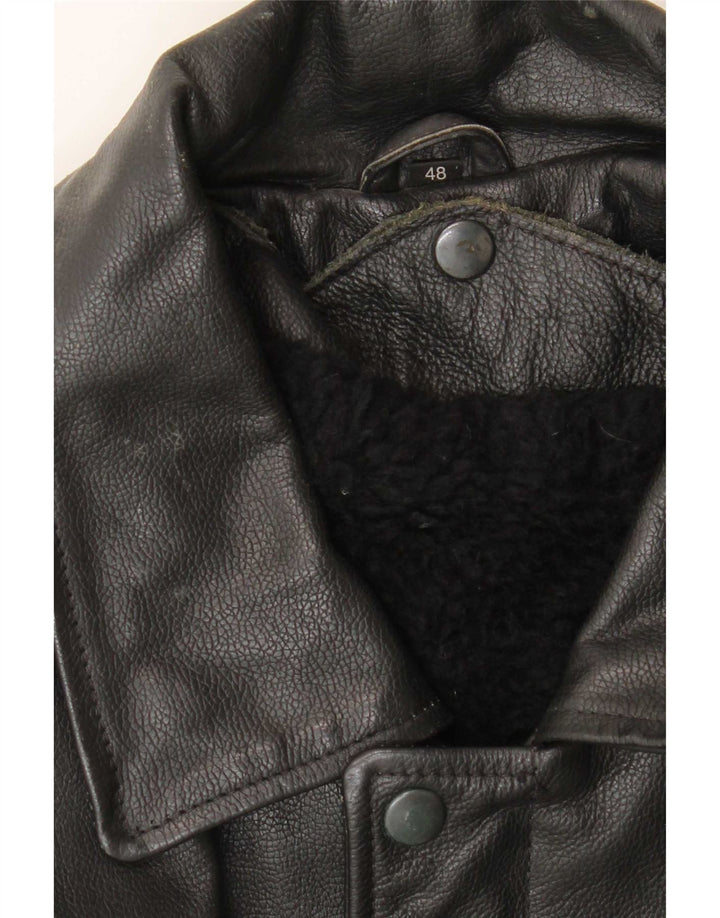 Vintage Herre Shearling Jacket IT 48 Medium Sort