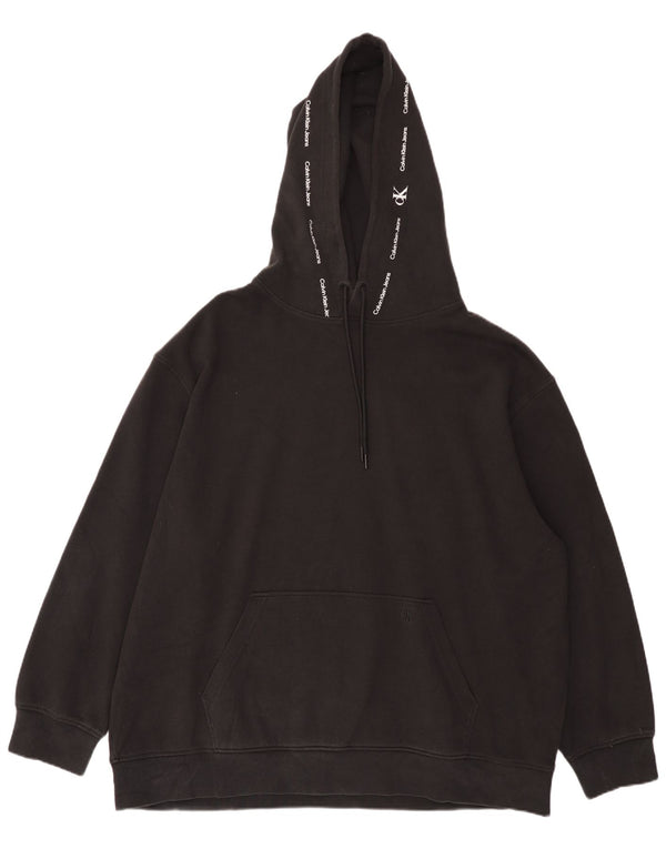 Calvin Klein Jeans Grafisk hættetrøje til mænd 5XL sort bomuld