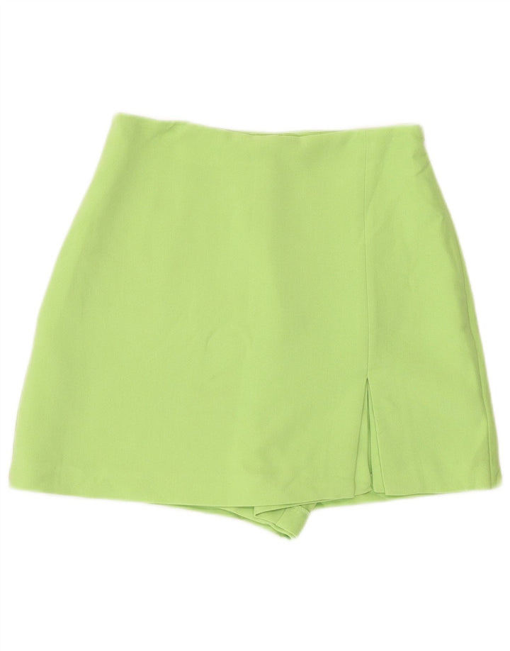 Zara Womens High Waist Skort UK 8 Small Green