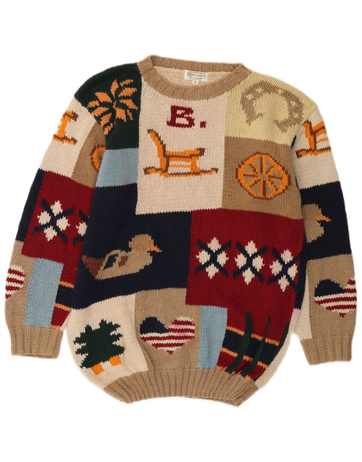 Elegance Herre Crew Neck Jumper Sweater Medium Flerfarvet nyhed