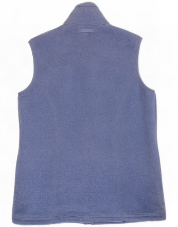 Eddie Bauer Dame Fleece Gilet UK 10 Small Blue Polyester