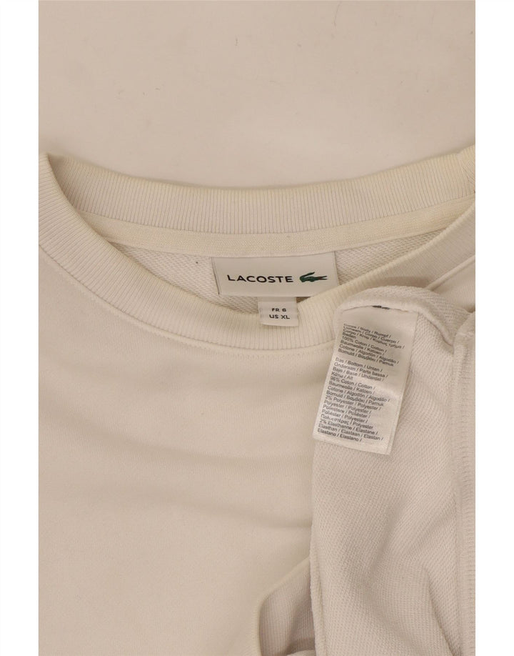 LACOSTE Sweatshirt-trøje til mænd størrelse 6 XL Hvid bomuld