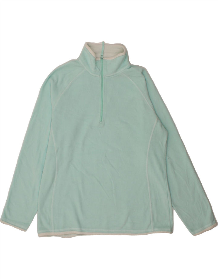 MOUNTAIN WAREHOUSE Womens Zip Neck Fleece Jumper UK 16 Large  Blue Vintage Mountain Warehouse and Second-Hand Mountain Warehouse from Messina Hembry 
