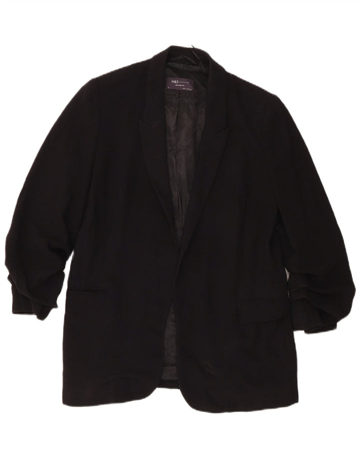 Marks & Spencer Dame Relaxed Fit Blazer Jacket UK 10 Small Black