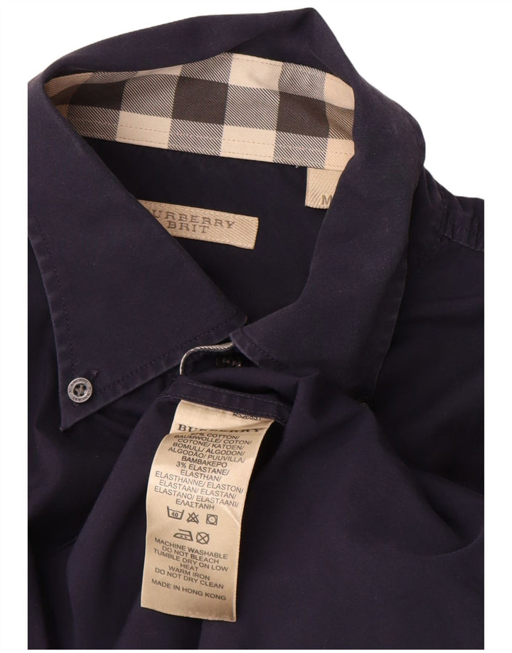 Burberry herre BRIT skjorte medium marineblå bomuld