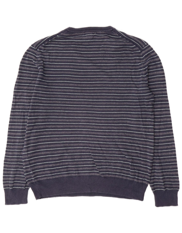 Gap Herre V-hals sweater Medium Marineblå Stribet bomuld