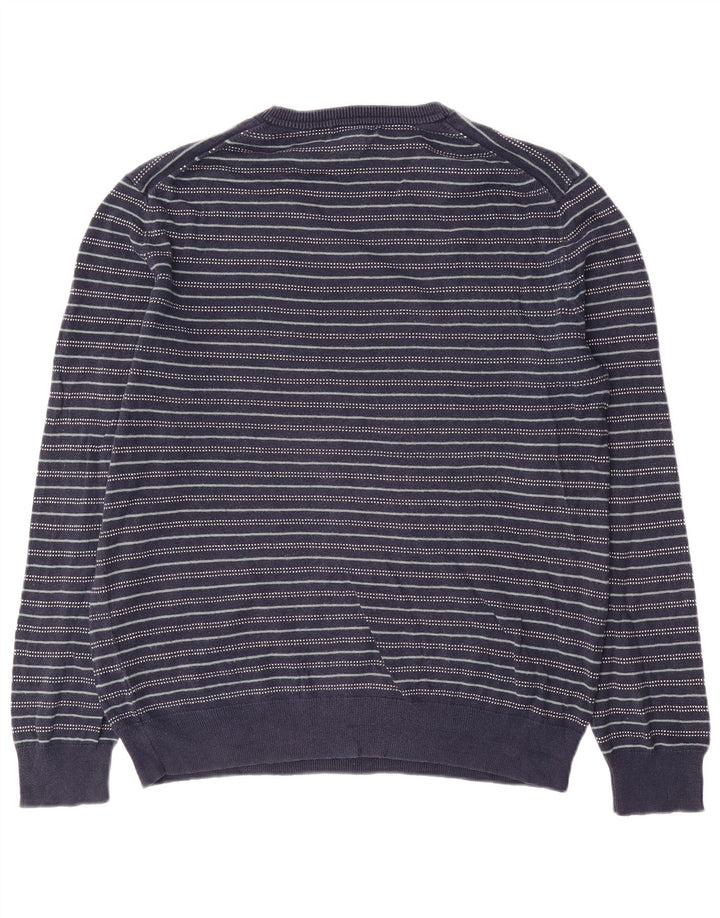 Gap Herre V-hals sweater Medium Marineblå Stribet bomuld